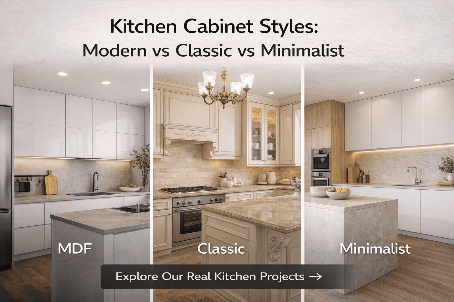 Kitchen Cabinet Styles: Modern vs Classic vs Minimalist