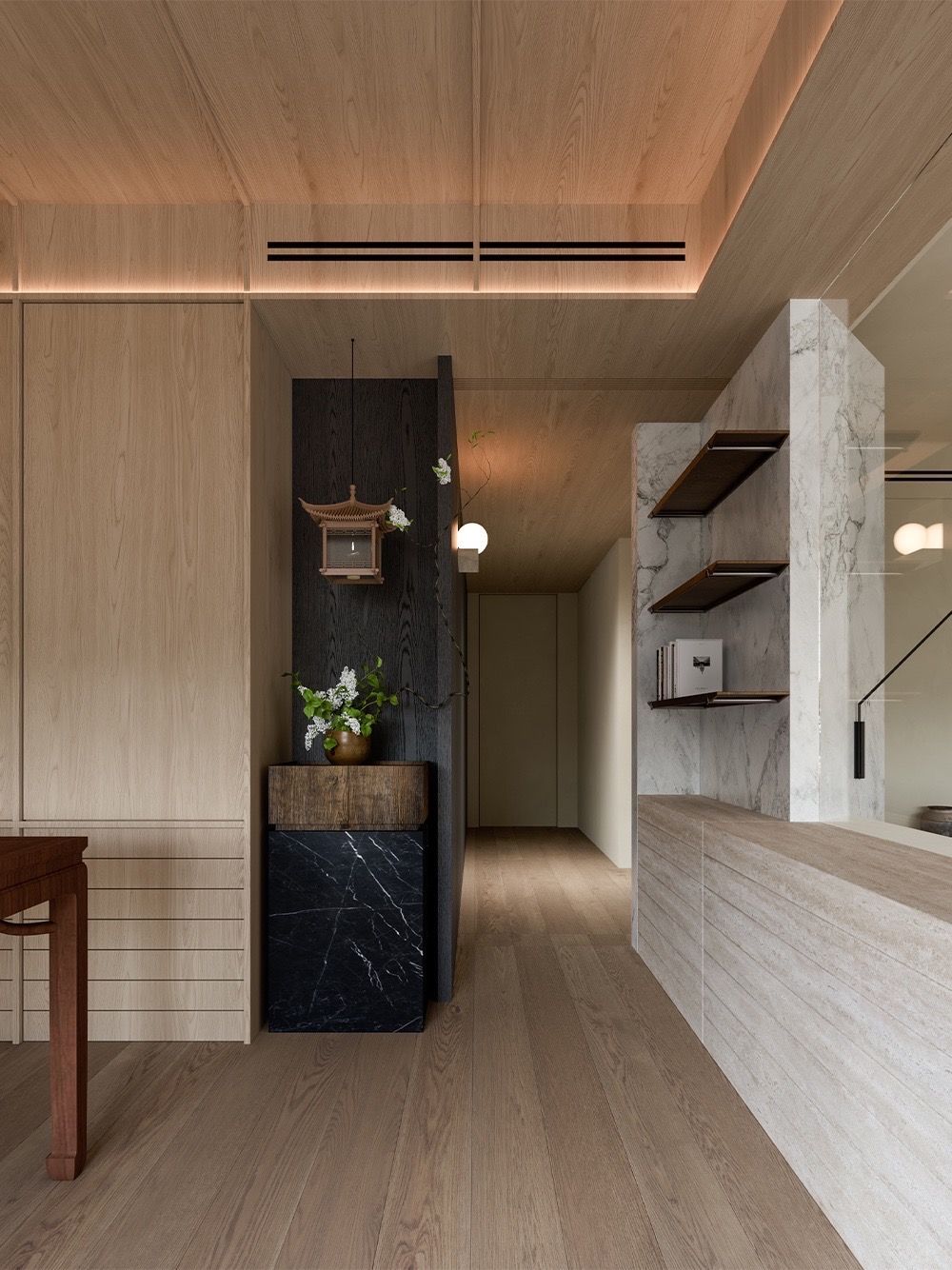 Warm Wood Minimalist Apartment Design | Natural Style Flat Interior - 5