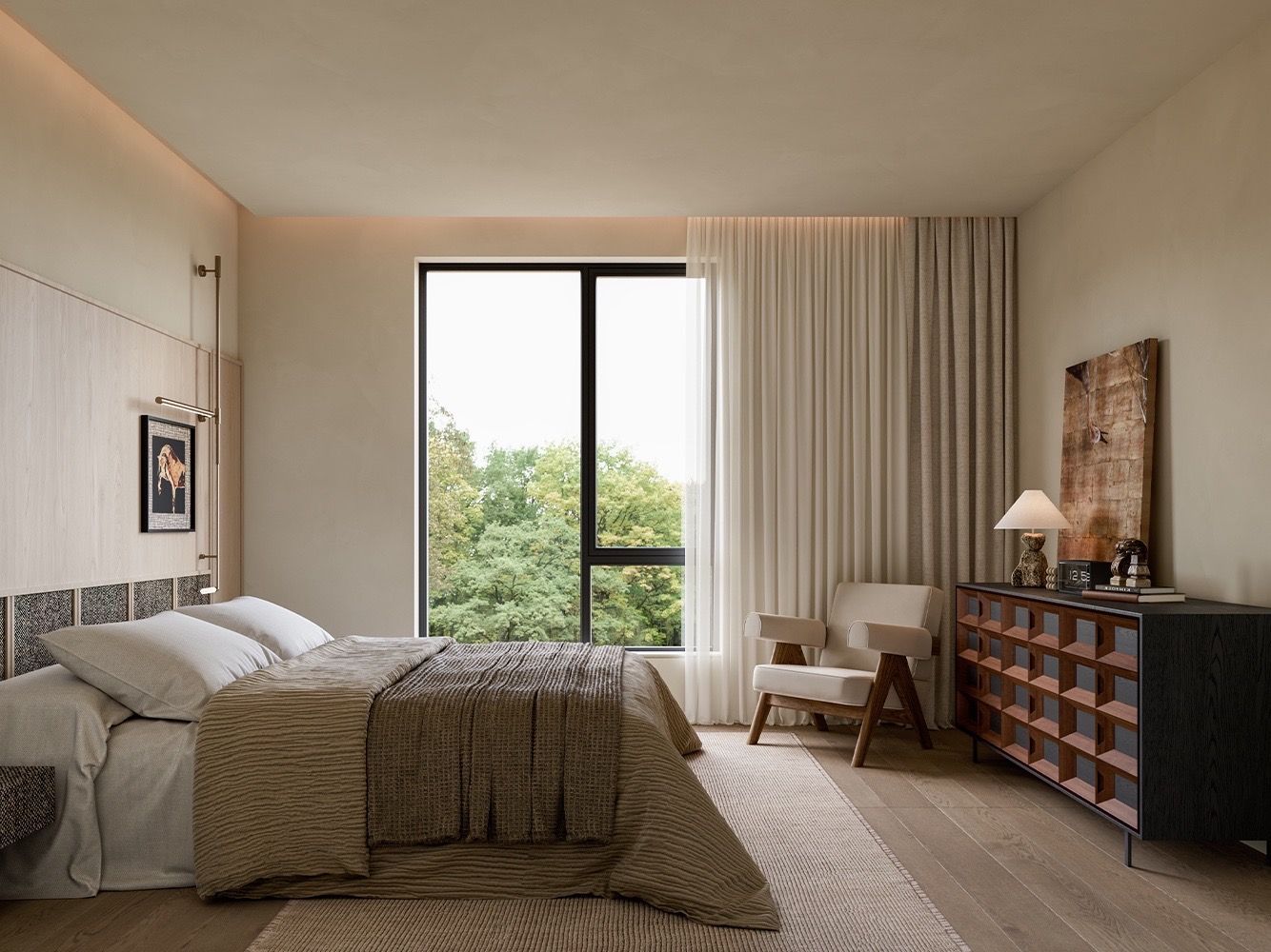 Warm Wood Minimalist Apartment Design | Natural Style Flat Interior - 7