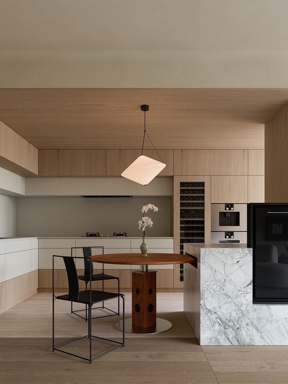Warm Wood Minimalist Apartment Design | Natural Style Flat Interior