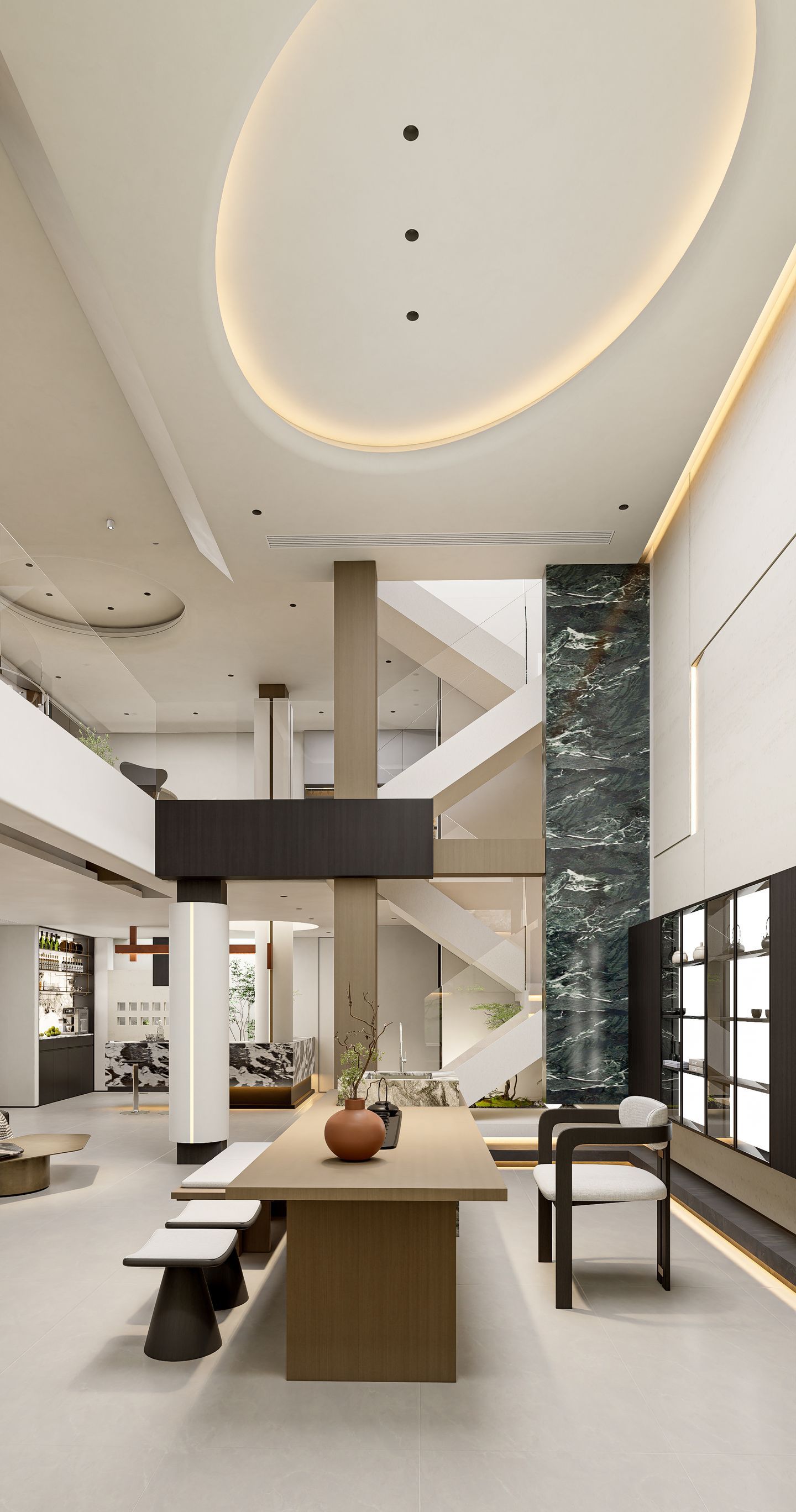 Light Italian Luxury Double-Volume Villa Design | Elegant Modern Residence - 9