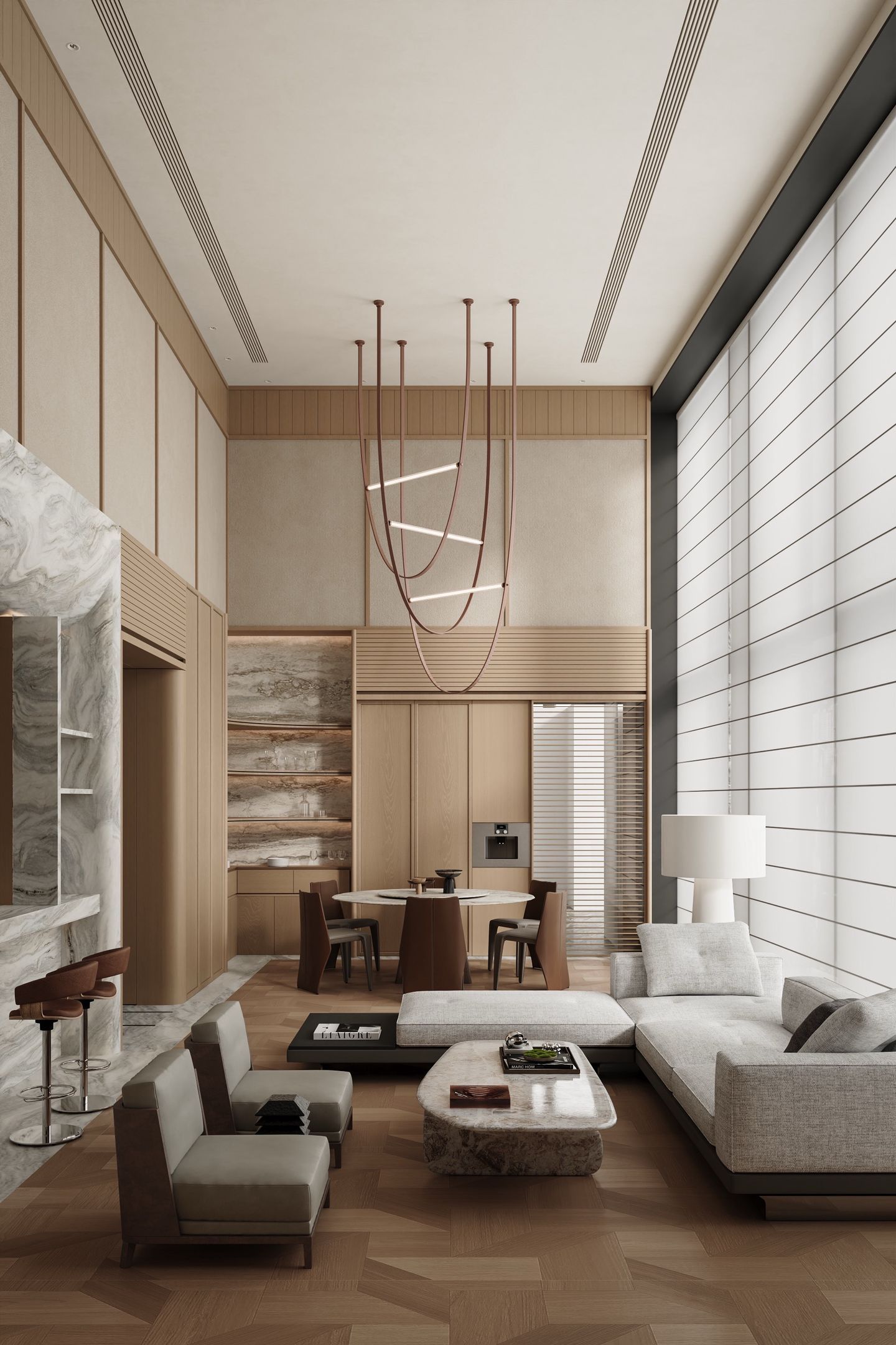 Natural Wood Style Villa Design in Bangkok | 300 sqm Luxury Residence