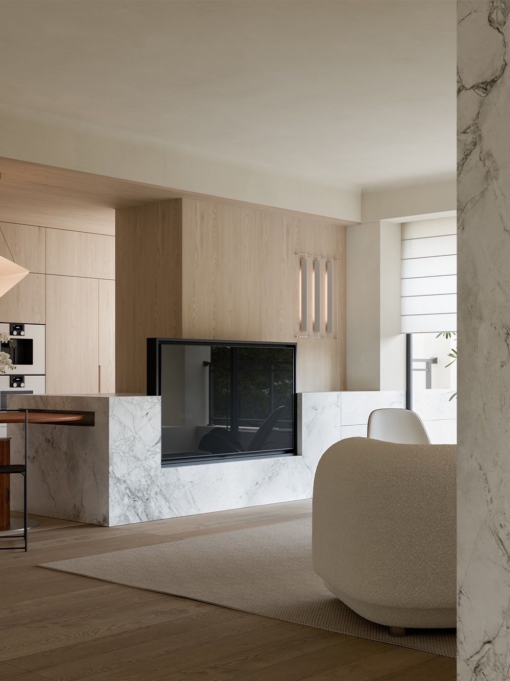 Warm Wood Minimalist Apartment Design | Natural Style Flat Interior - 16