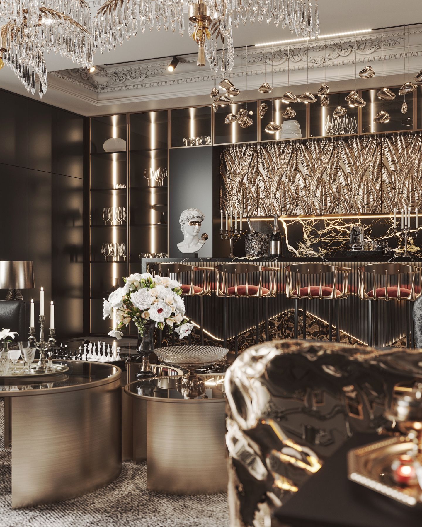 Dark French Luxury Apartment Design in Kuala Lumpur | Elegant High-End Interior - 19