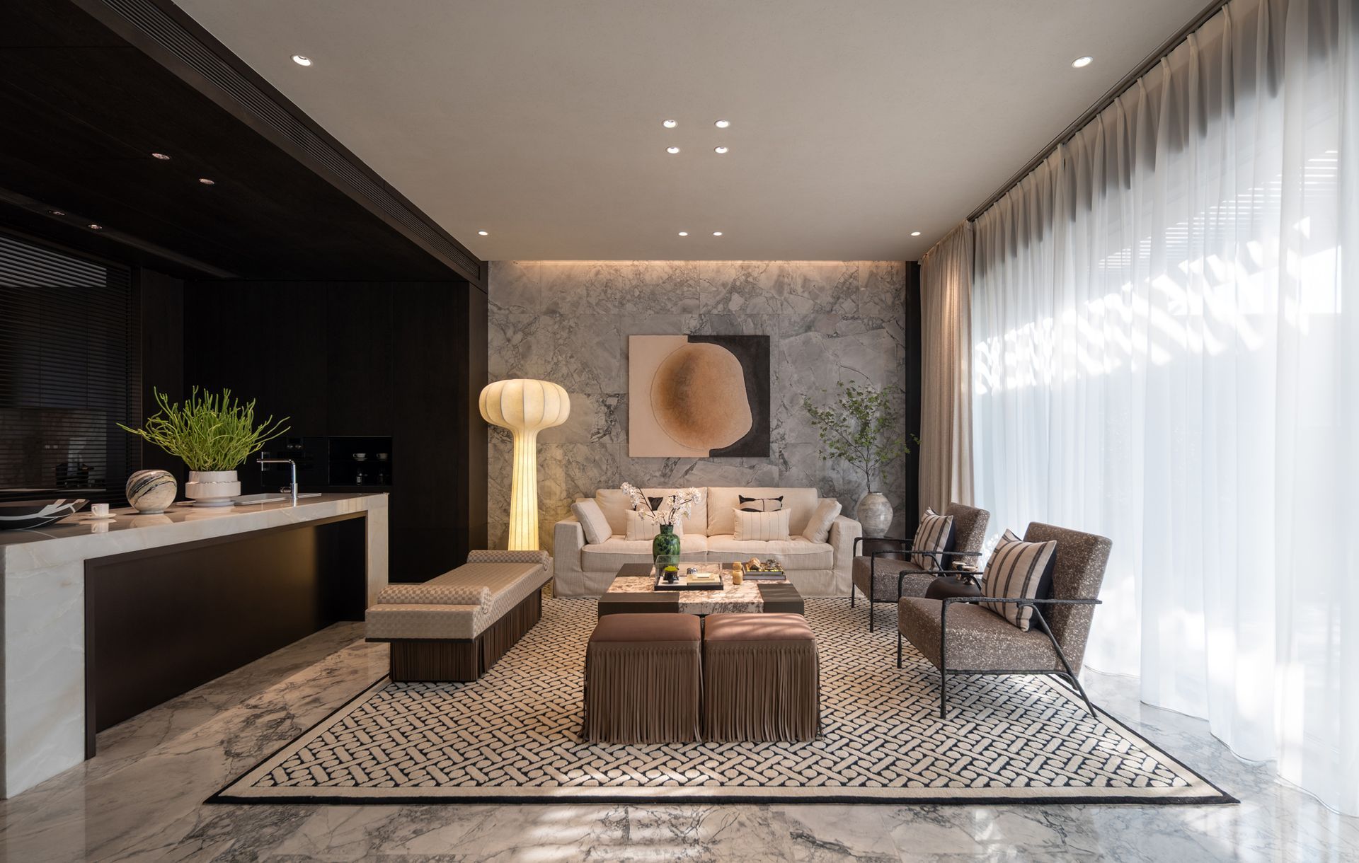 Luxury Double-Volume Living Room Design | Classic Old Money Style Villa