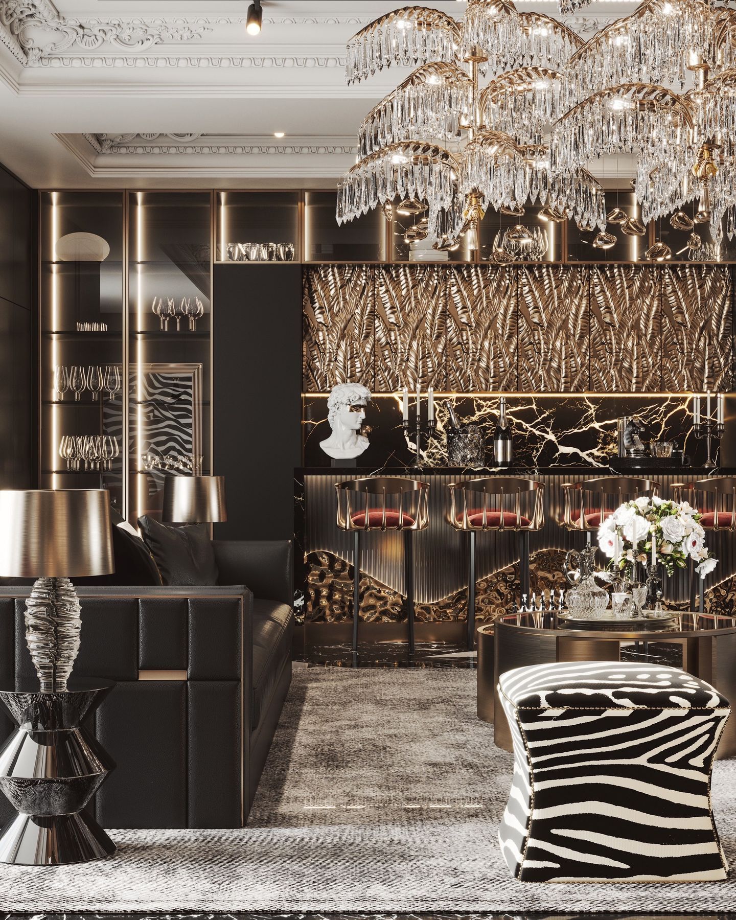 Dark French Luxury Apartment Design in Kuala Lumpur | Elegant High-End Interior