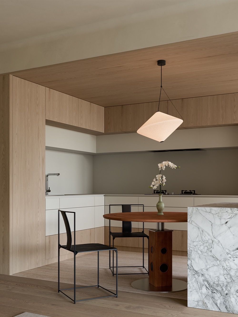 Warm Wood Minimalist Apartment Design | Natural Style Flat Interior - 13
