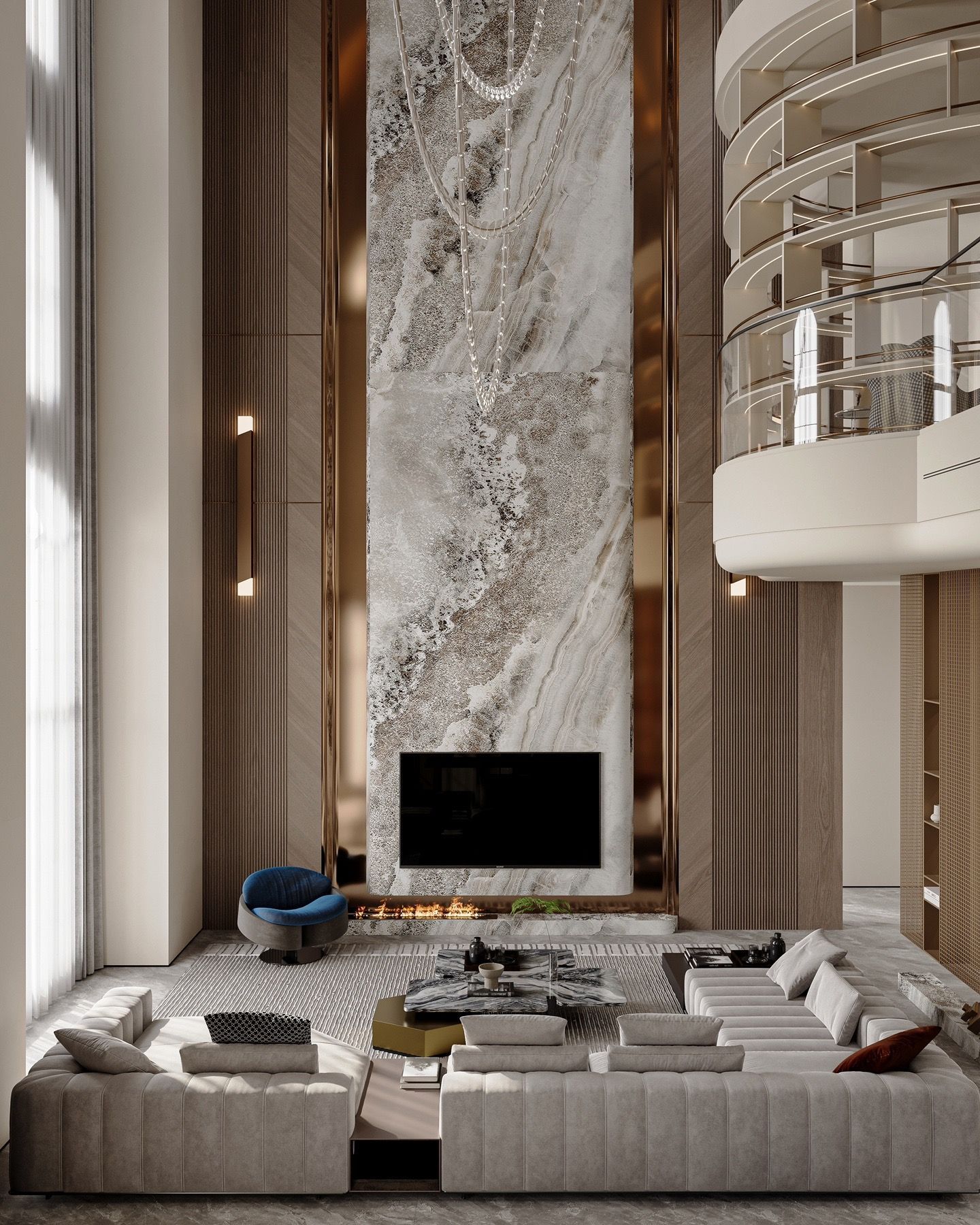 Italian Luxury Double-Volume Villa Design in Guangzhou | 400 sqm Residence