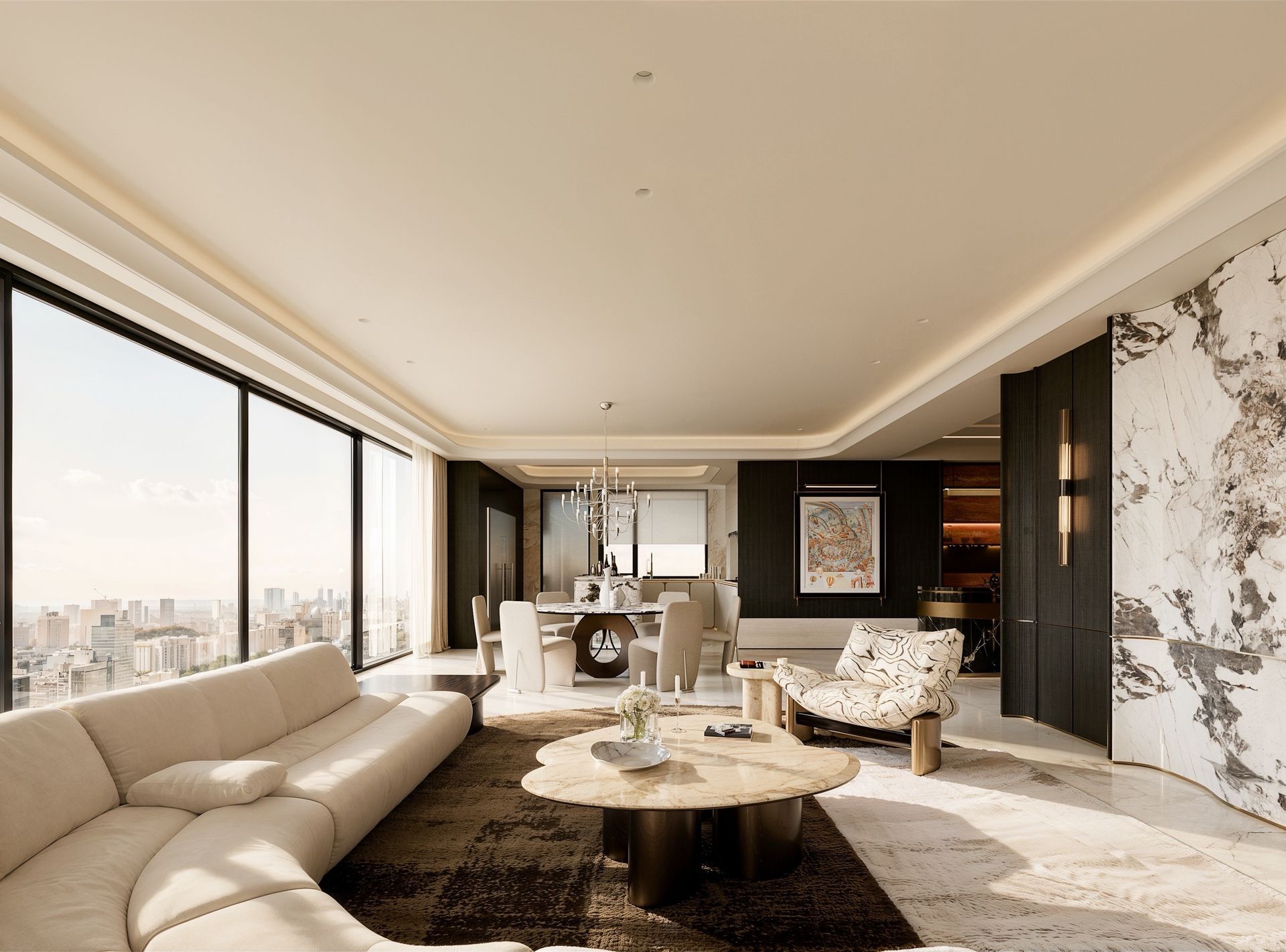 Dark Light Luxury Interior Design in Kuala Lumpur | Modern Elegant Living - 5