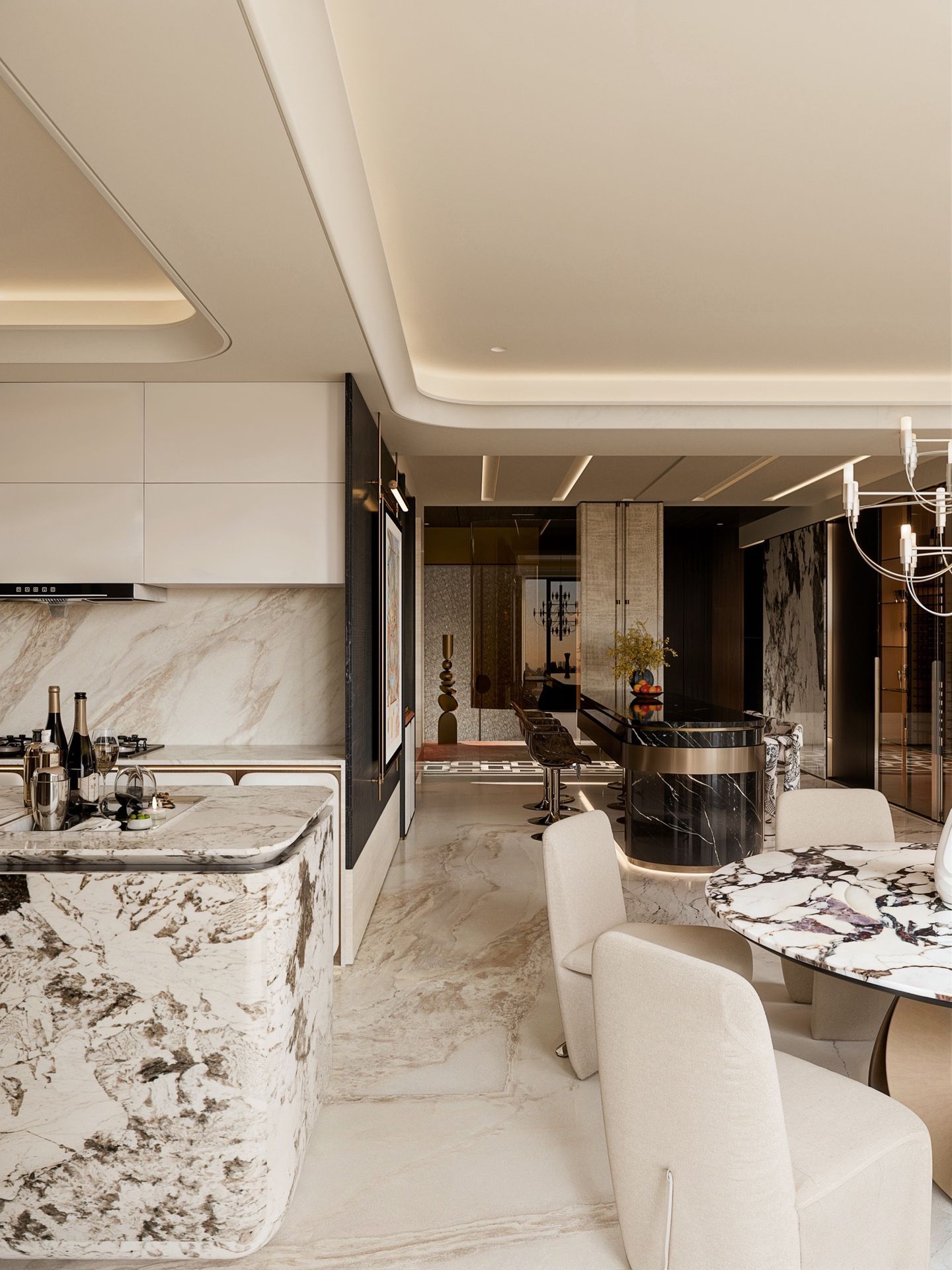 Dark Light Luxury Interior Design in Kuala Lumpur | Modern Elegant Living - 14