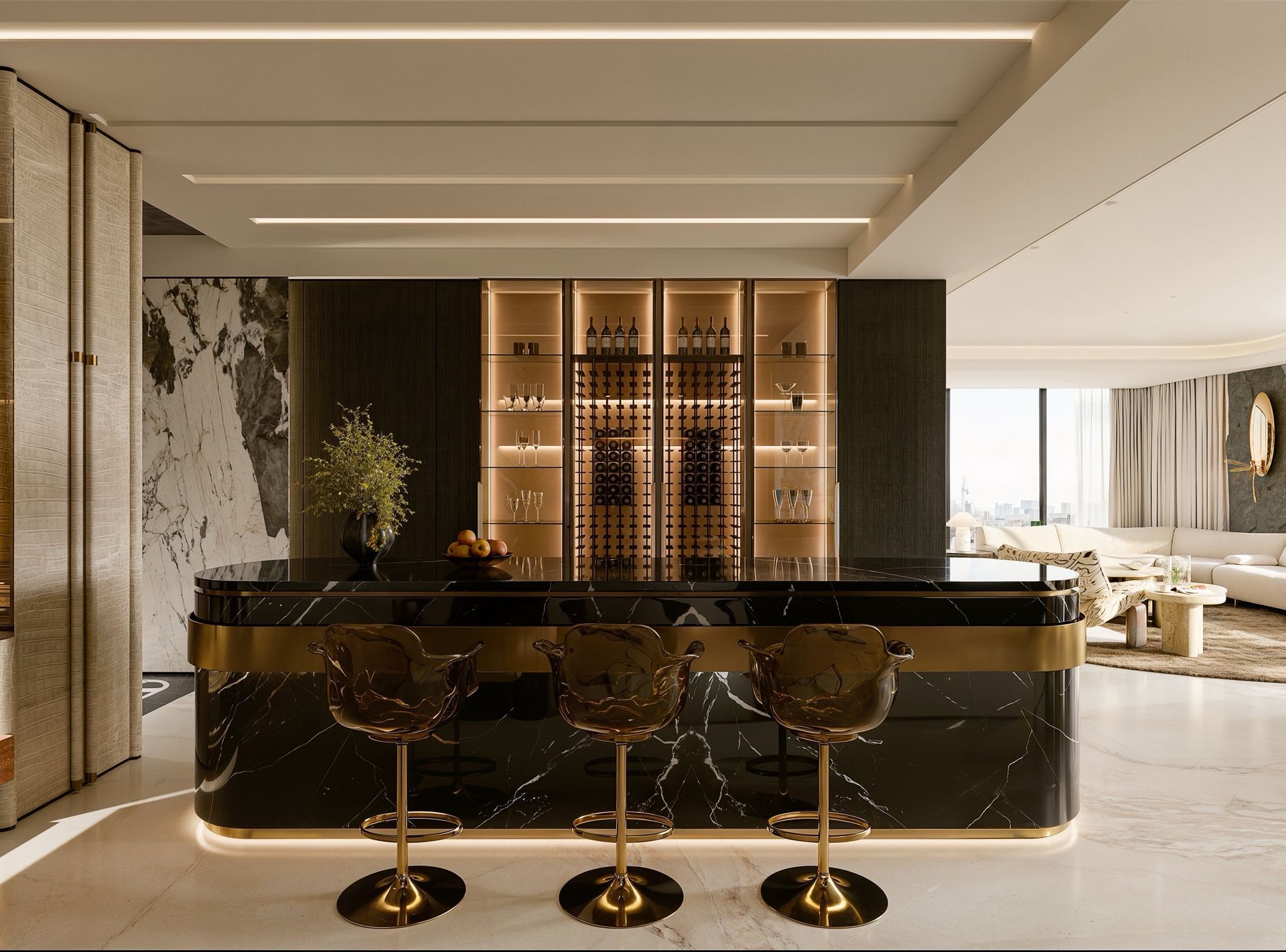 Dark Light Luxury Interior Design in Kuala Lumpur | Modern Elegant Living - 9